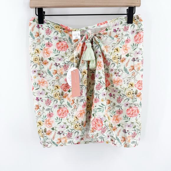 PQ PILYQ SWIM Sarong One Size Amanda Stanton Little Tassel Floral Beach Swim NWT - Picture 2 of 13